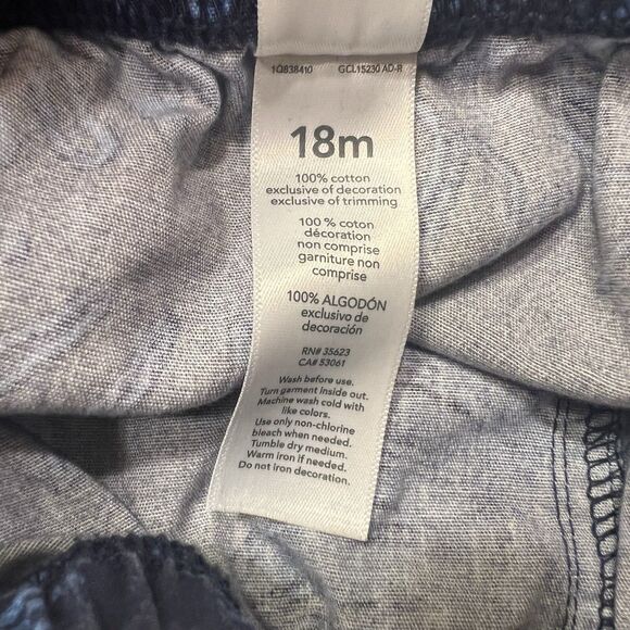 Carter's 18M Navy Leaf Shorts Just One You Toddler Boys Cotton Summer - Picture 4 of 5